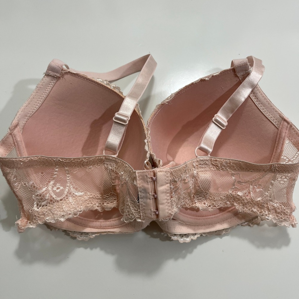Lot of 2 Unbranded Lace Push Up Bra Womens 40C Pink Gray Floral Padded Romantic - Picture 3 of 10